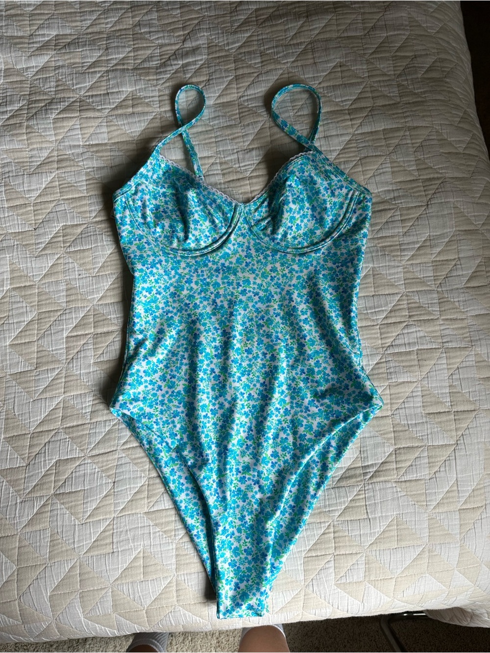 Kulani Kinis Blue Floral One-Piece Swimsuit